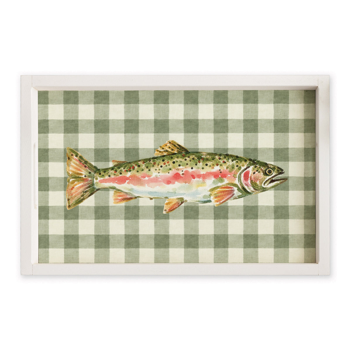 Trout Gingham Serving Tray