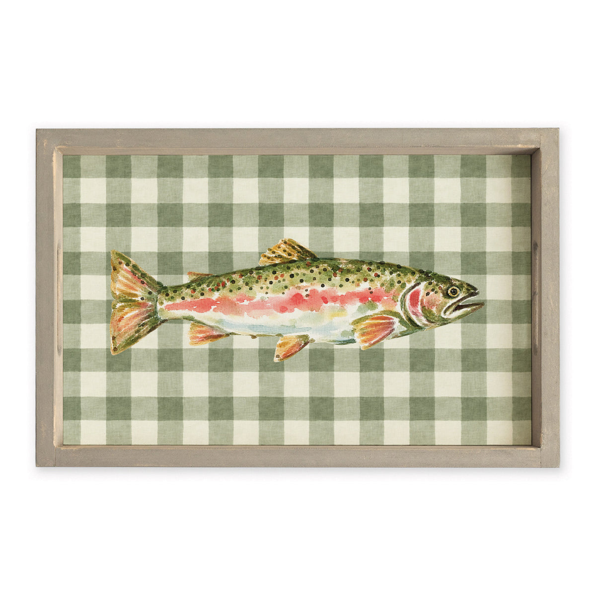 Trout Gingham Serving Tray
