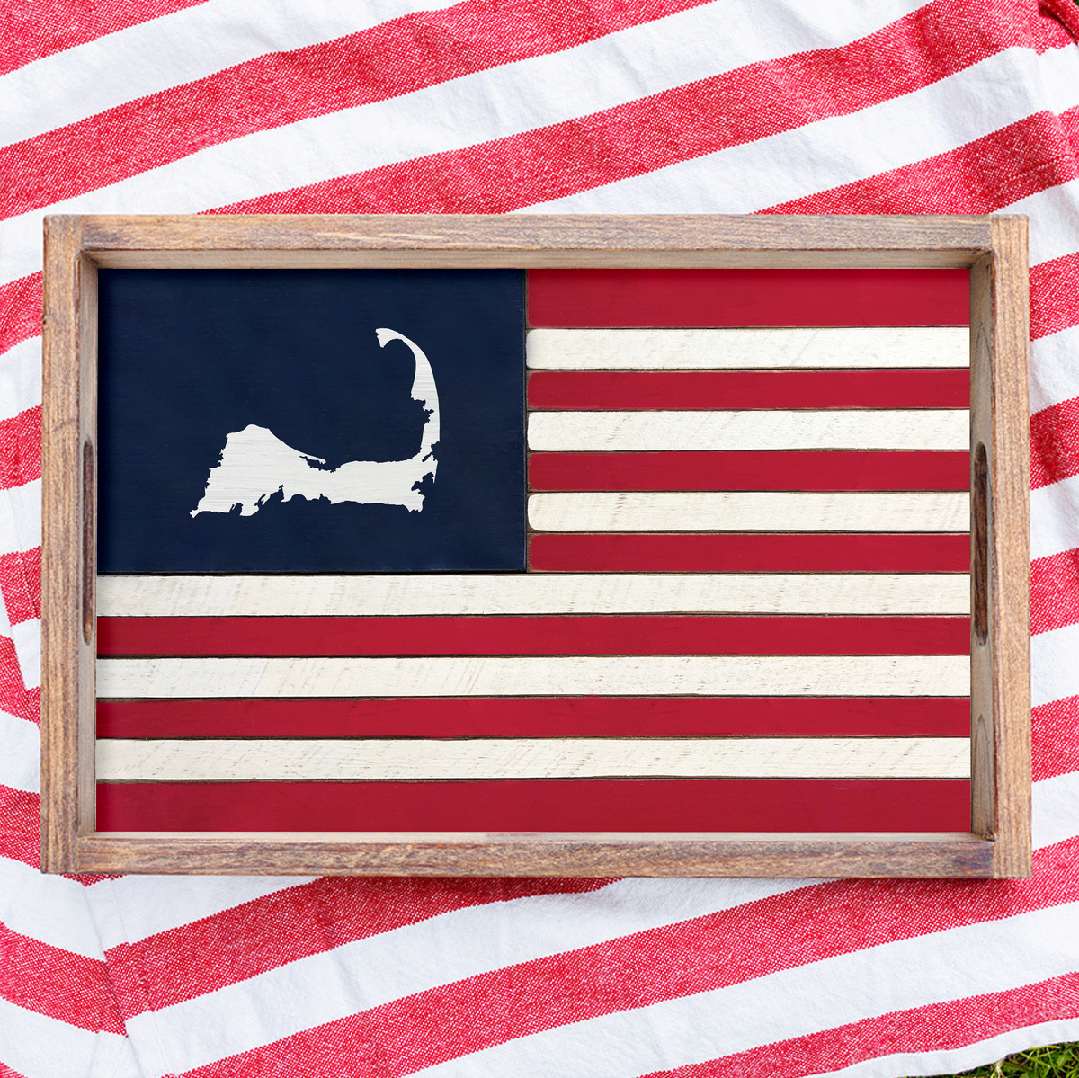 Cape Cod Flag Wooden Serving Tray