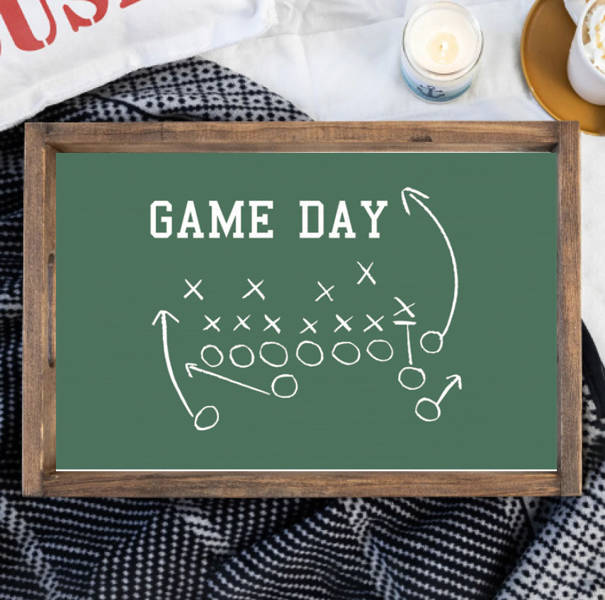 Game Day Wooden Serving Tray