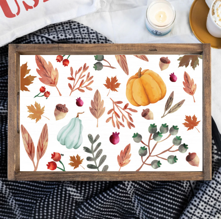 Fall Pattern Wooden Serving Tray