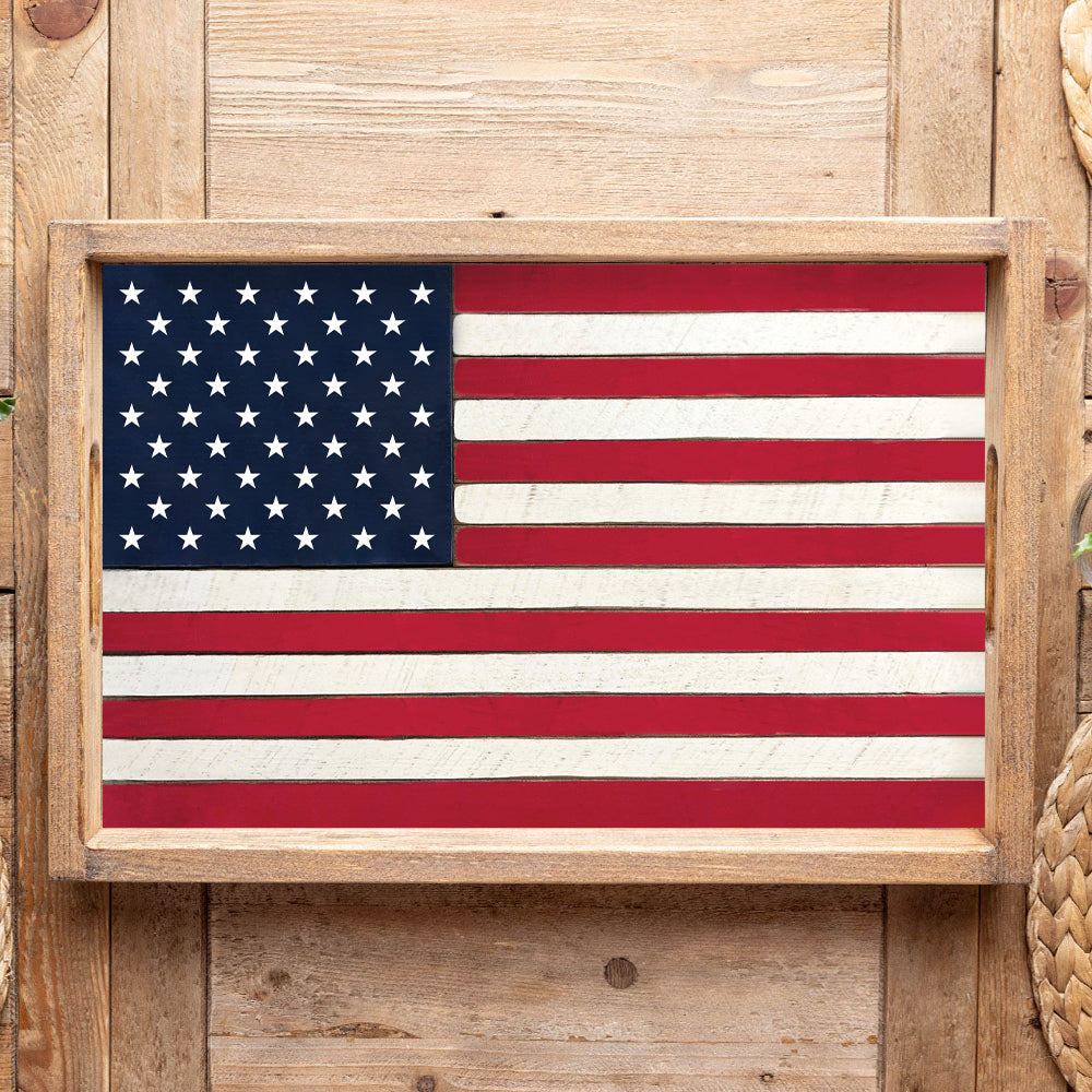 FOV 50 Stars Flag Wooden Serving Tray