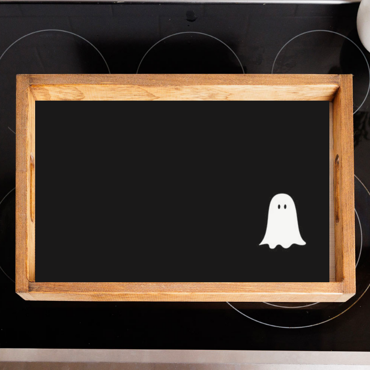 Ghost In The Corner Wooden Serving Tray