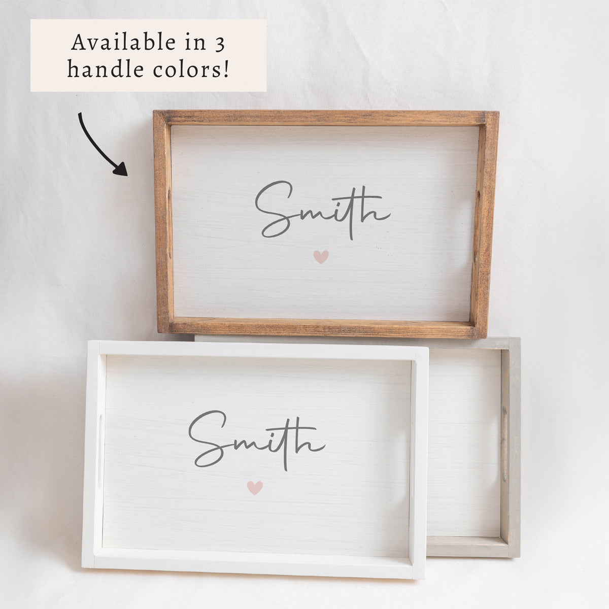 Script Heart Personalized Serving Tray