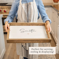 Script Heart Personalized Serving Tray