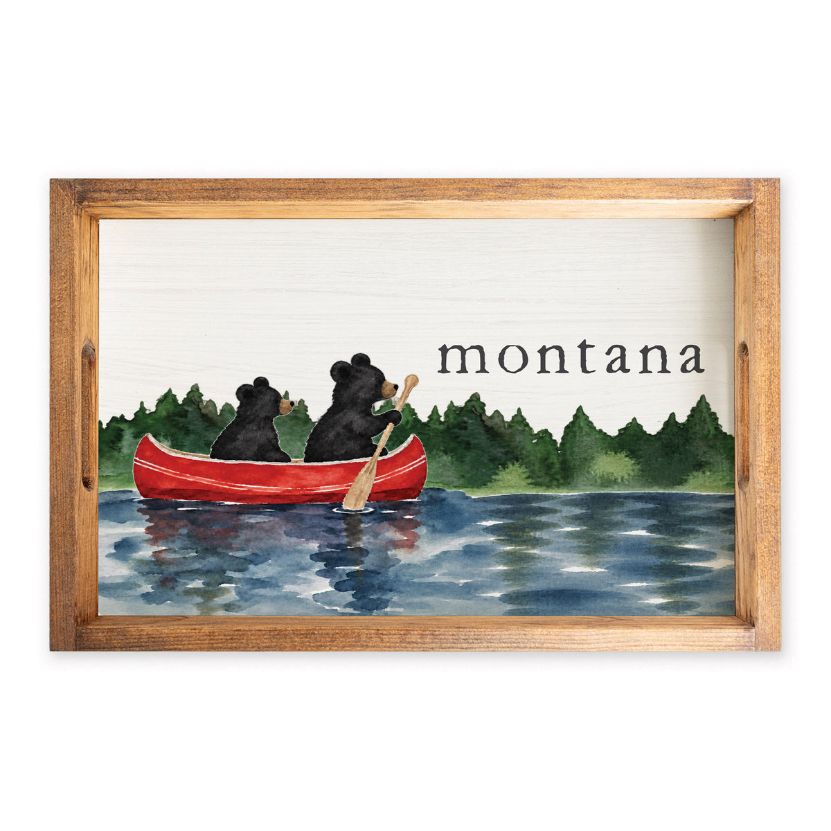 Black Bear Canoe Personalized Serving Tray