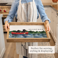 Black Bear Canoe Personalized Serving Tray