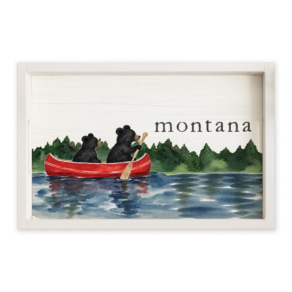 Black Bear Canoe Personalized Serving Tray