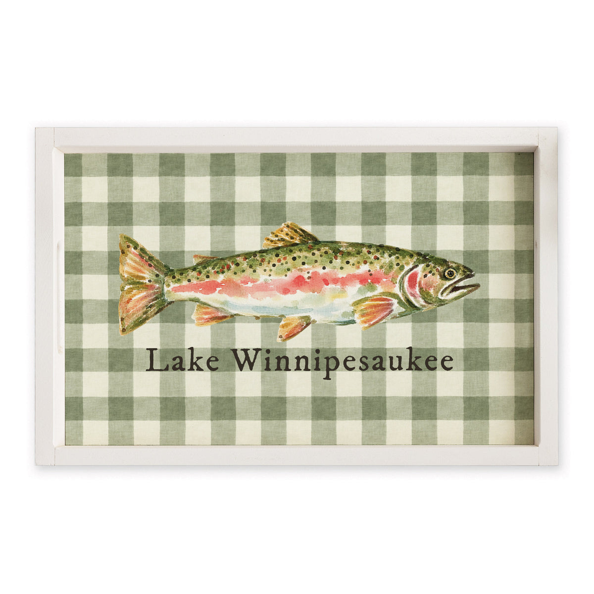 Trout Gingham Personalized Serving Tray