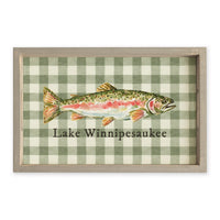 Trout Gingham Personalized Serving Tray
