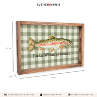 Trout Gingham Personalized Serving Tray