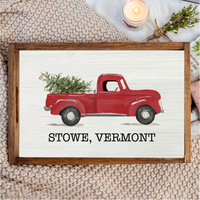 Christmas Tree Truck Personalized Serving Tray