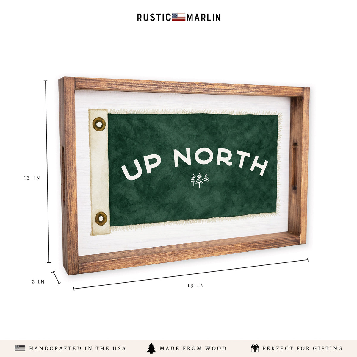 Vintage Flag Trees Personalized Serving Tray