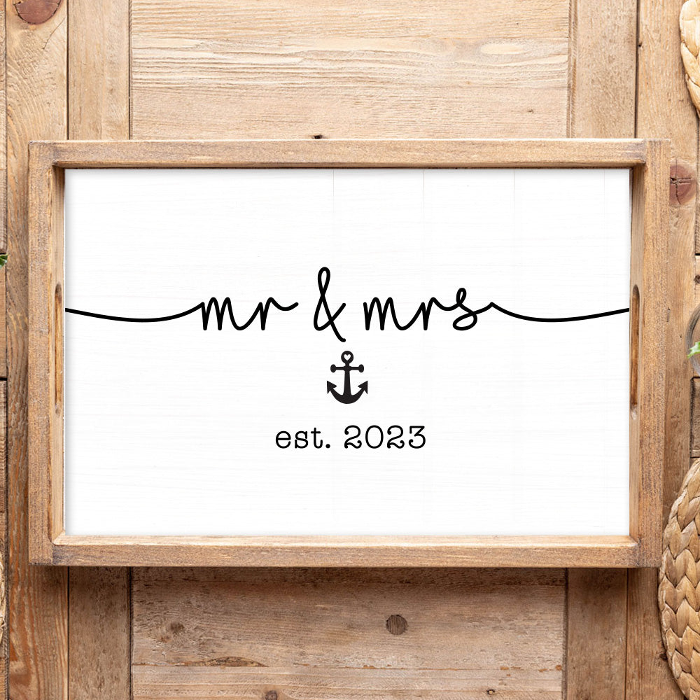 Personalized Mr. and Mrs. Wooden Serving Tray