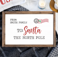 Santa Letter Personalized Wooden Serving Tray