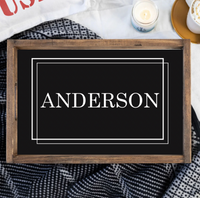 Black Your Word Personalized Wooden Serving Tray