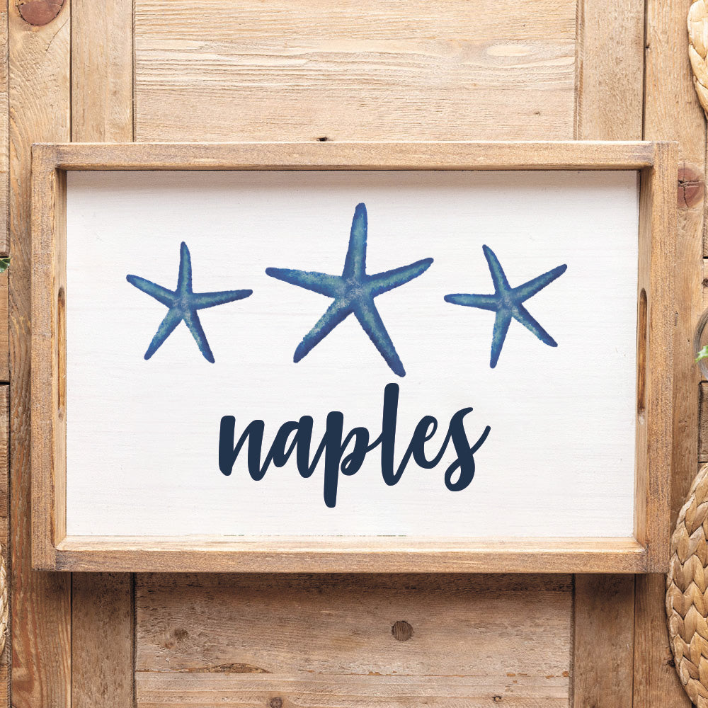Personalized Three Starfish Wooden Serving Tray
