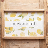 Watercolor Lemons Personalized Wooden Serving Tray