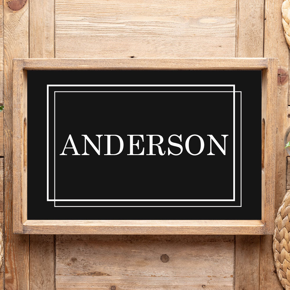 FOV Personalized Black Your Word Wooden Serving Tray