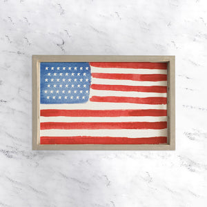 Watercolor Flag Wooden Serving Tray
