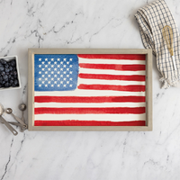 American Flag Watercolor Serving Tray