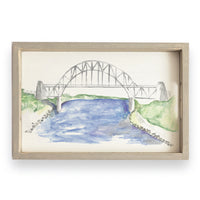 Watercolor Bridge Serving Tray