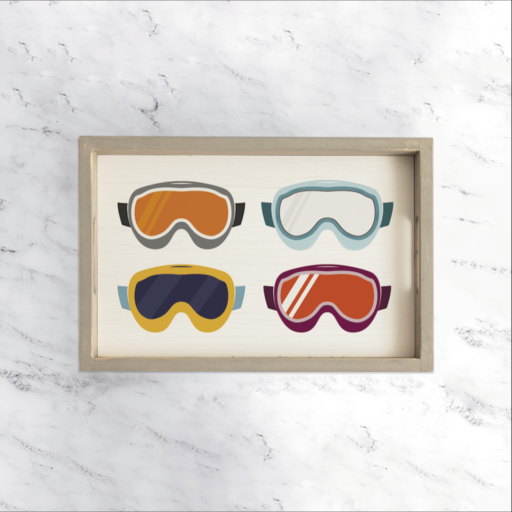 Ski Goggle Vibes Wooden Serving Tray