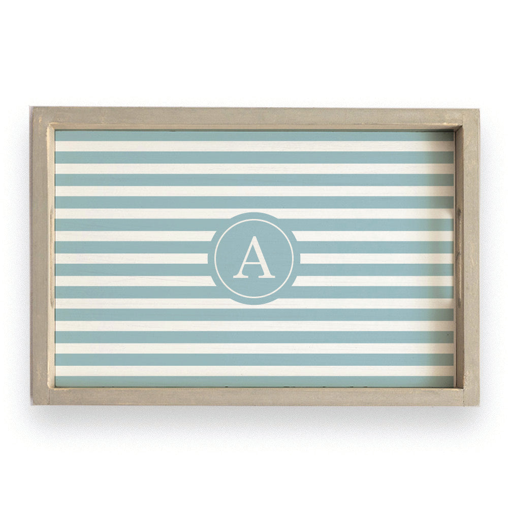 Initial Stripes Personalized Serving Tray