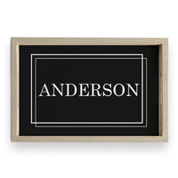 Classic Black Personalized Serving Tray