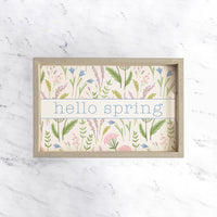 Personalized Spring Florals Wooden Serving Tray