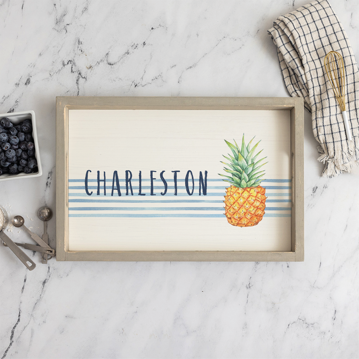 Pineapple Personalized Serving Tray