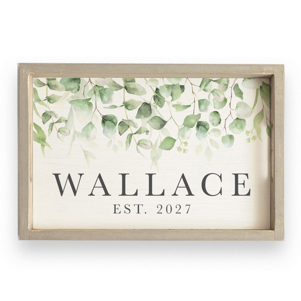 Greenery Personalized Serving Tray