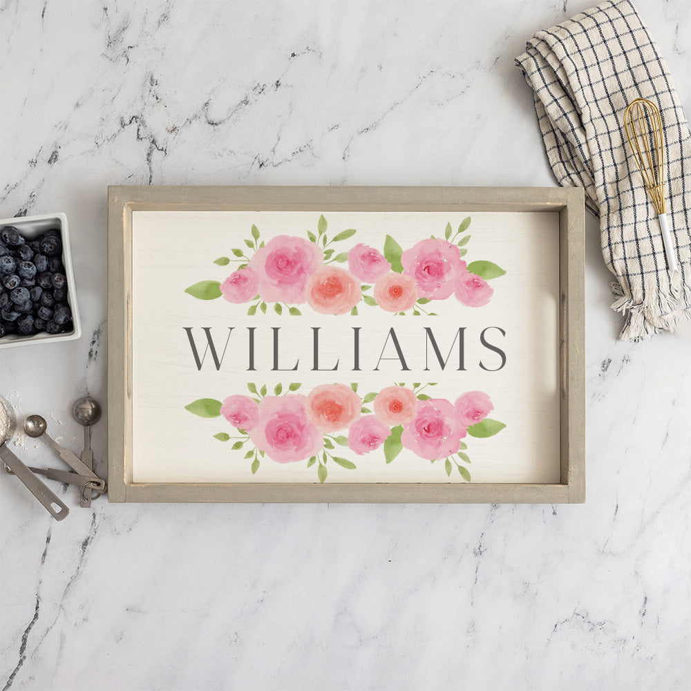 Roses Personalized Serving Tray