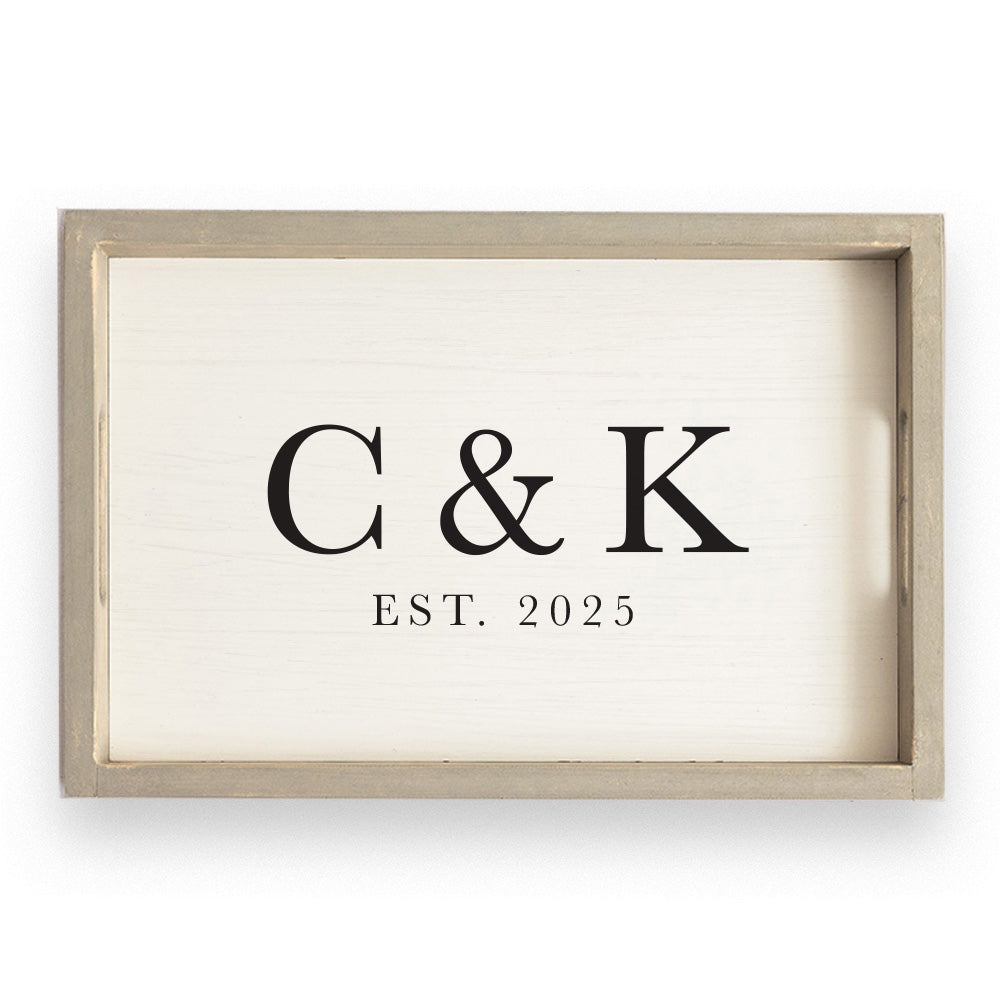 Initials Established Personalized Serving Tray