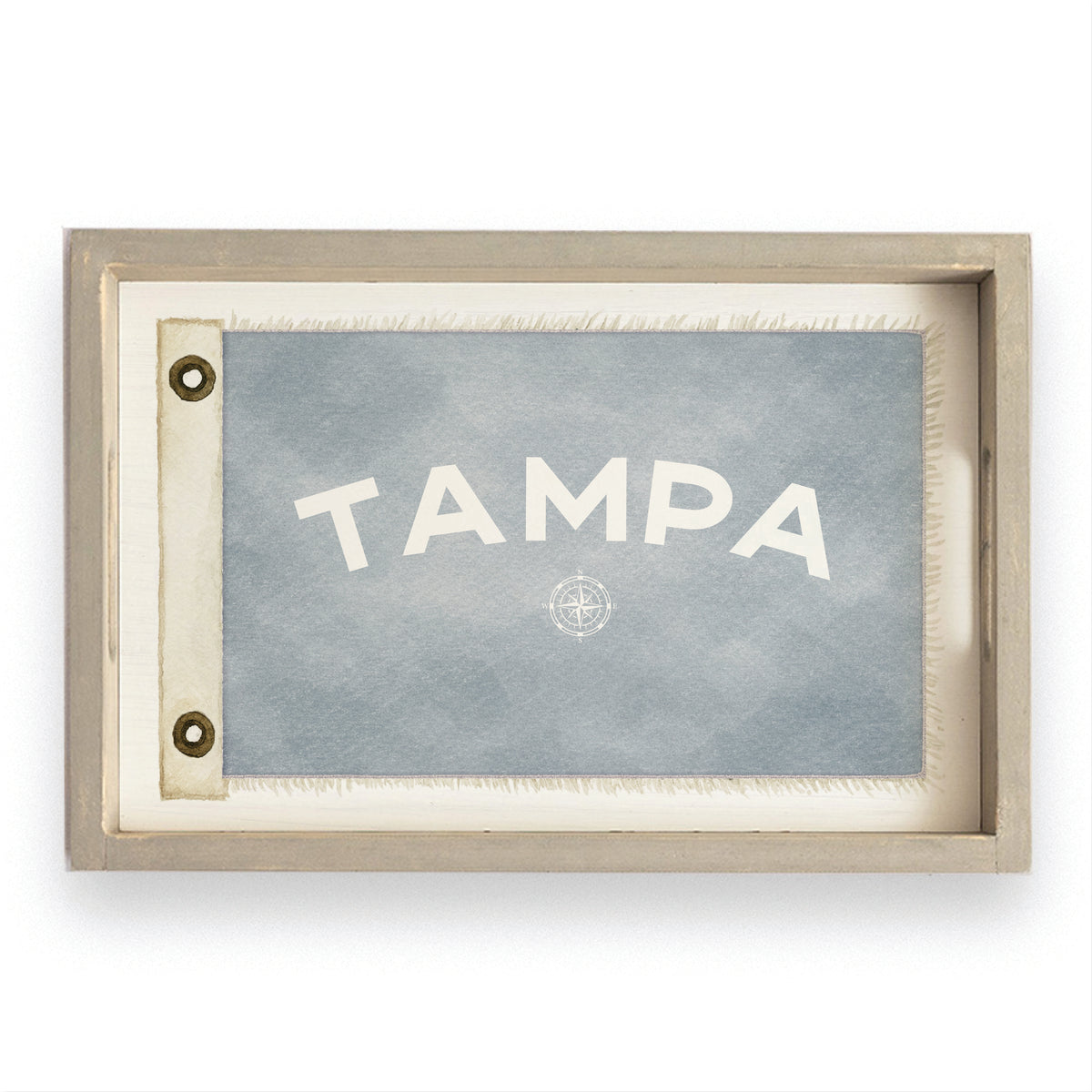 Compass Vintage Flag Personalized Serving Tray