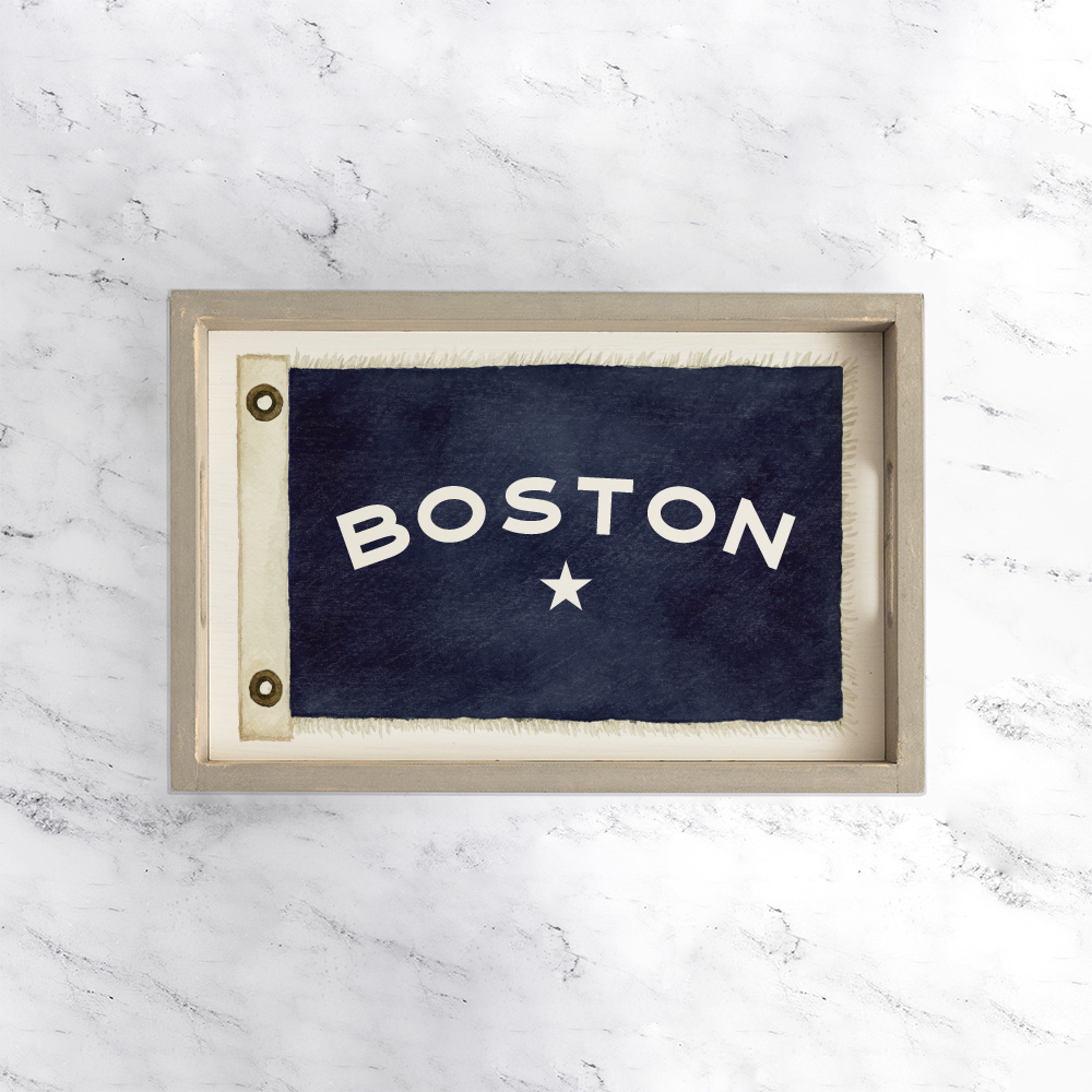 Vintage Flag Star Personalized Serving Tray