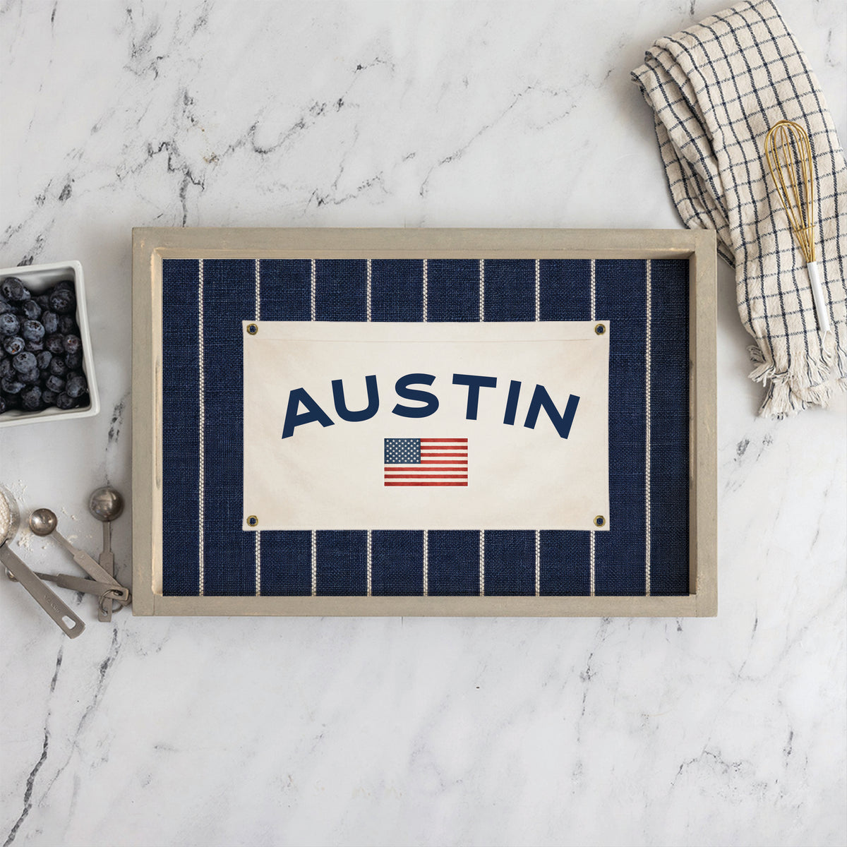 Americana Stripe Personalized  Serving Tray