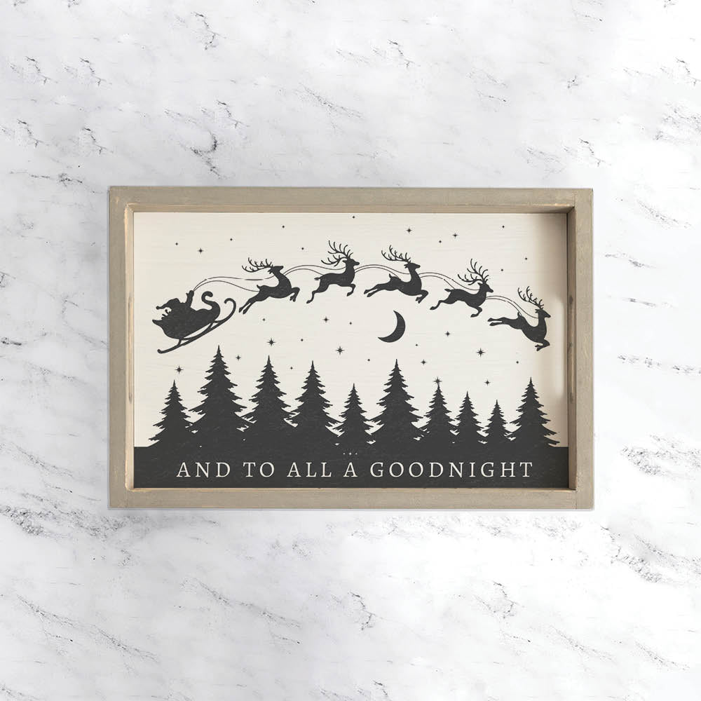 And To All A Goodnight Wooden Serving Tray