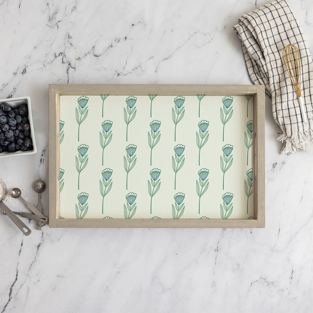 Green Tulip In Line Serving Tray