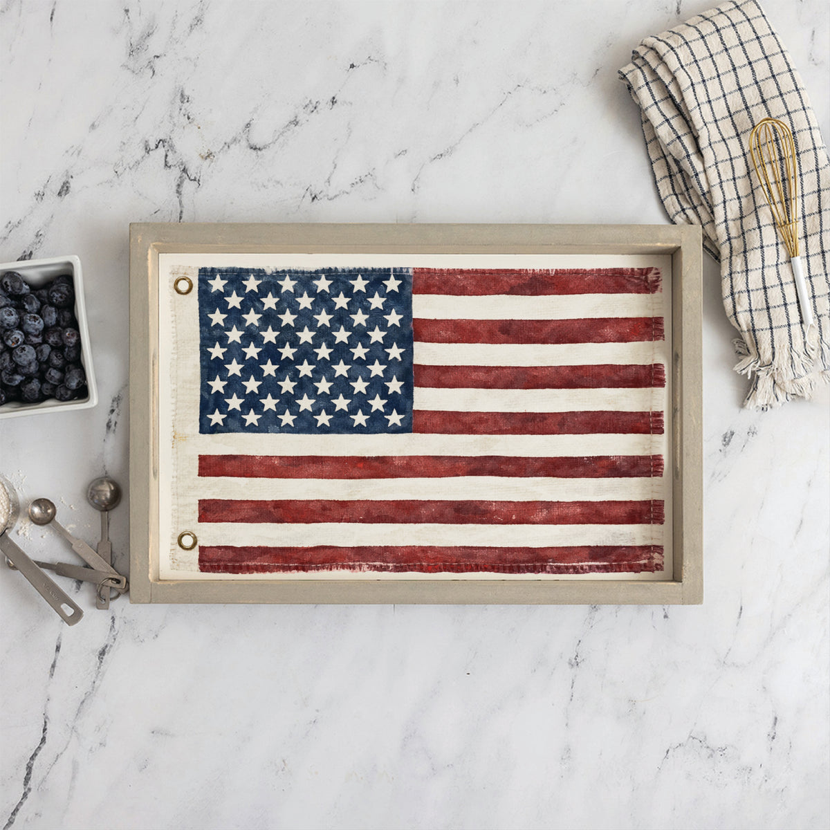 American Vintage Flag Serving Tray