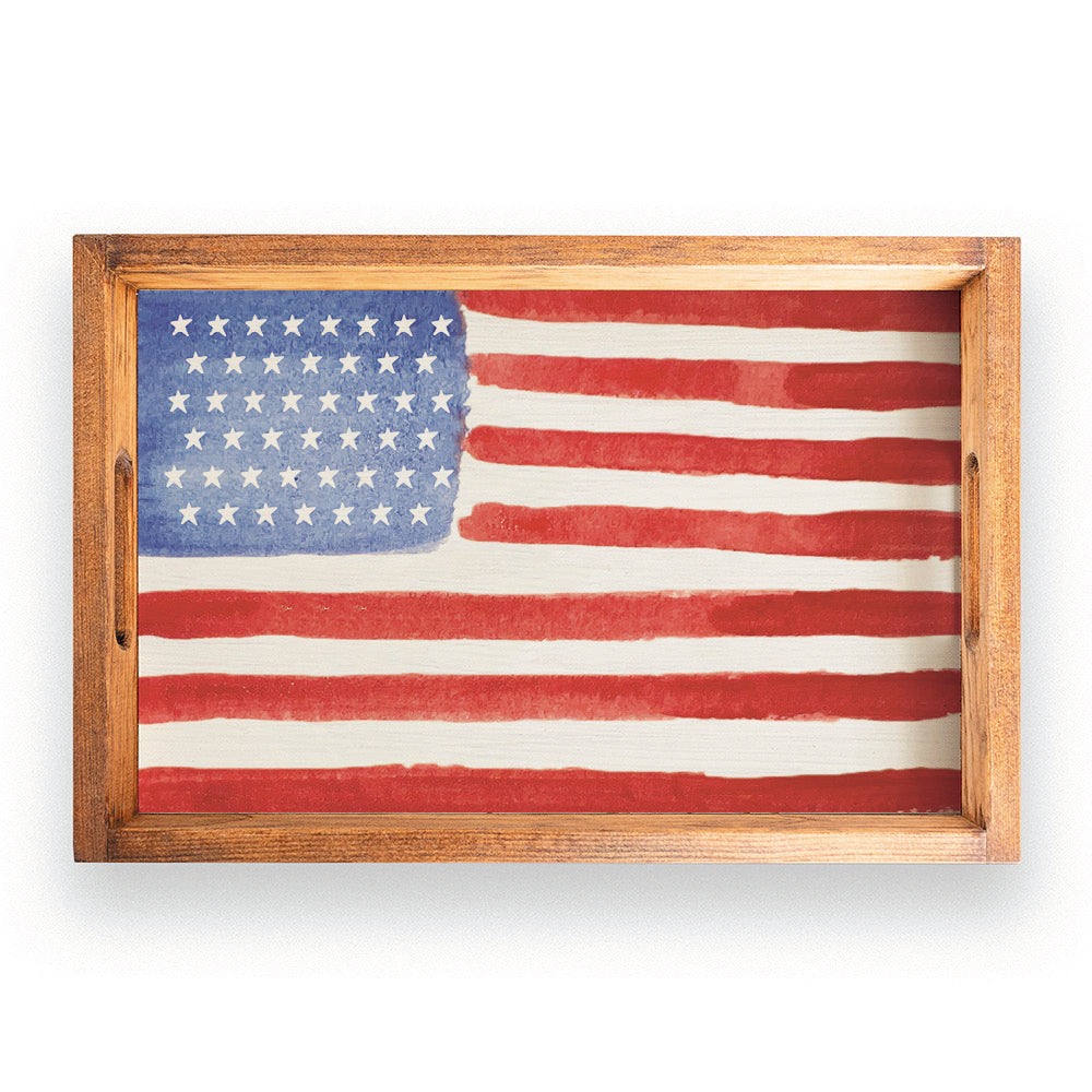 Watercolor Flag Serving Tray