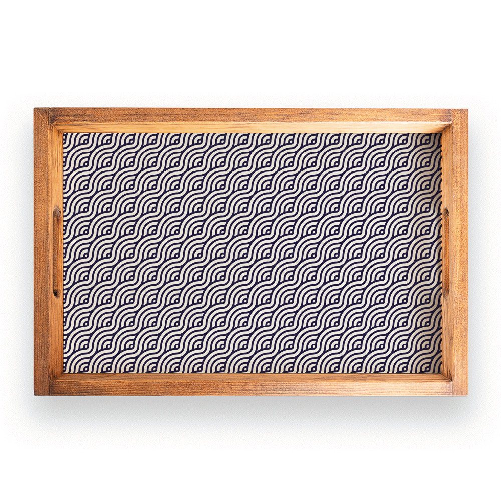 Waves Wooden Serving Tray