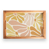 Boho Floral Wooden Serving Tray