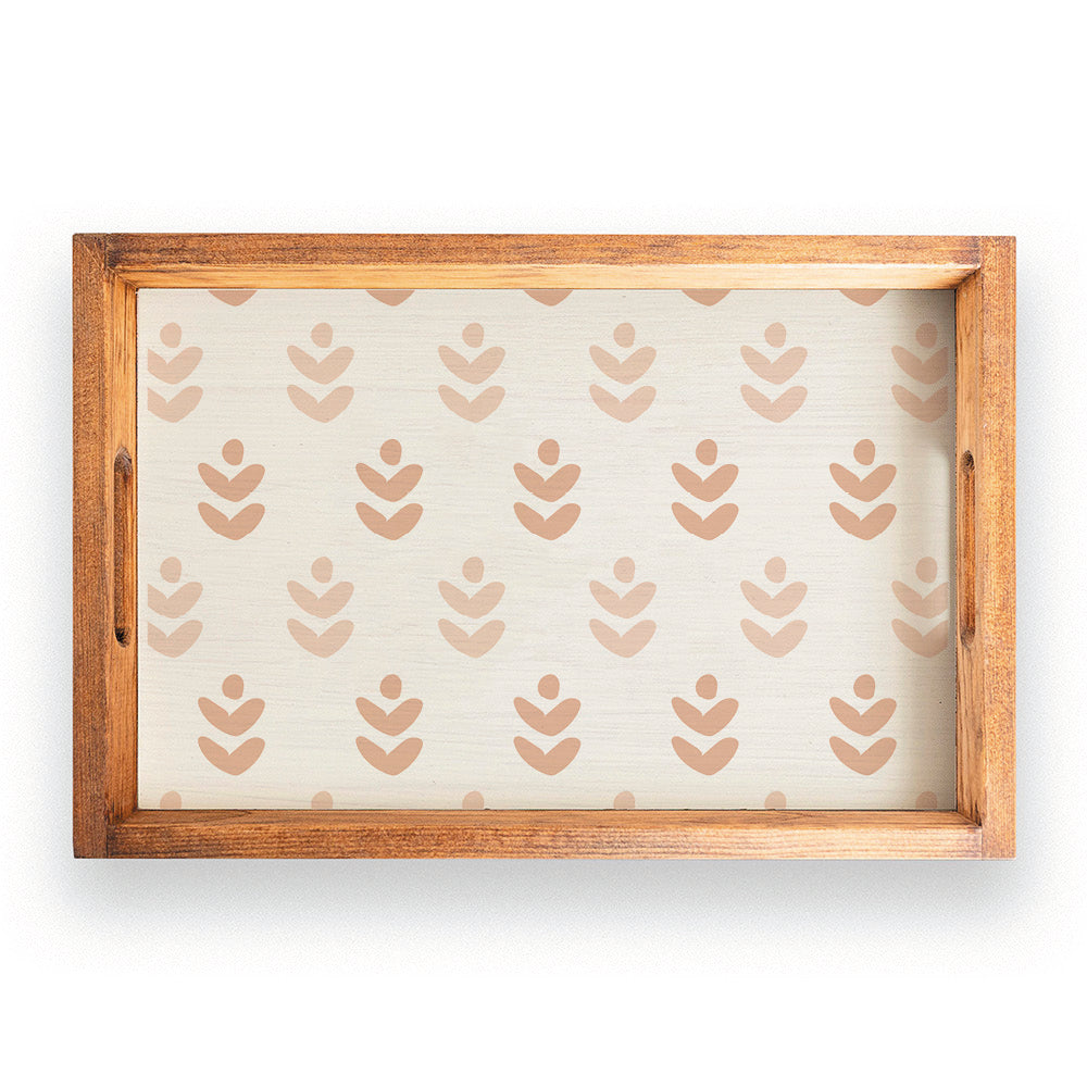 Repeating Floral Wooden Serving Tray