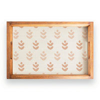 Repeating Floral Wooden Serving Tray