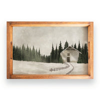 Winter Scene Wooden Serving Tray