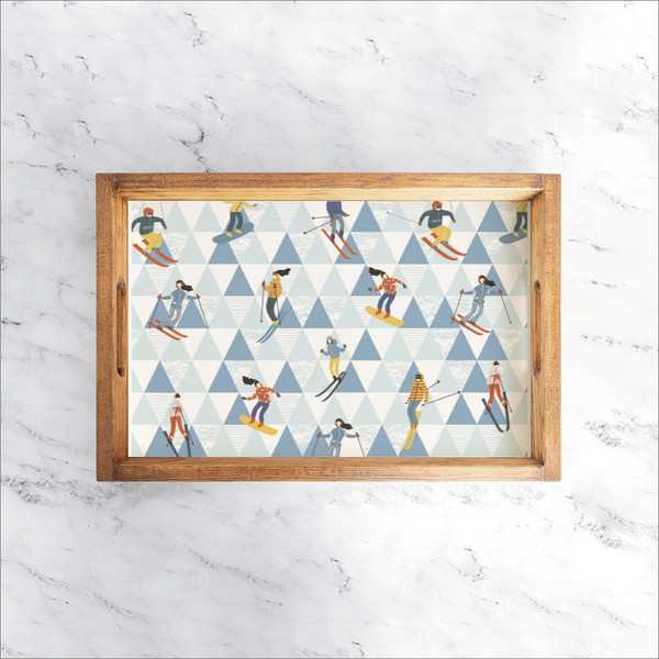 Modern Mountain Wooden Serving Tray