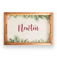 Holiday Wreath Personalized Serving Tray