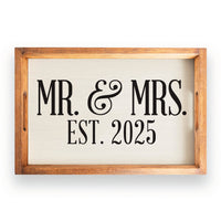 Mr. + Mrs. Personalized Wooden Serving Tray