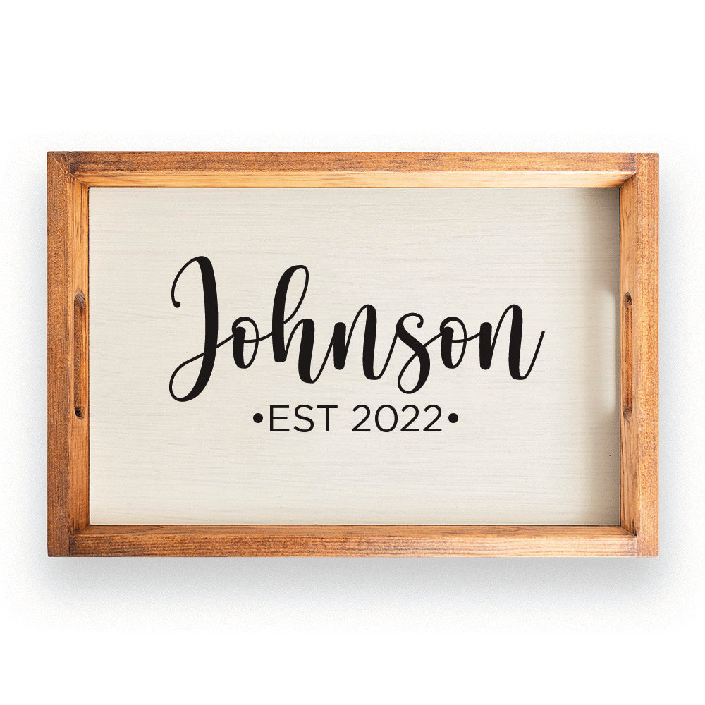 Script Personalized Wooden Serving Tray – Rustic Marlin